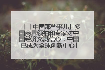 「中国那些事儿」多国商界领袖和专家对中国经济充满信心：中国已成为全球创新中心