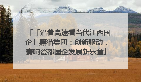 「沿着高速看当代江西国企」黑猫集团：创新驱动，奏响瓷都国企发展新乐章