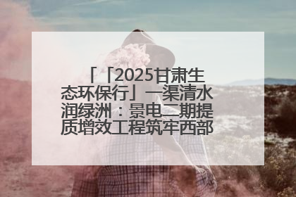 「2025甘肃生态环保行」一渠清水润绿洲：景电二期提质增效工程筑牢西部生态安全屏障
