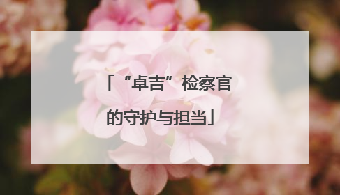 “卓吉”检察官的守护与担当