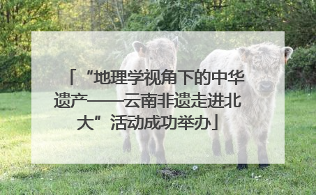 “地理学视角下的中华遗产——云南非遗走进北大”活动成功举办