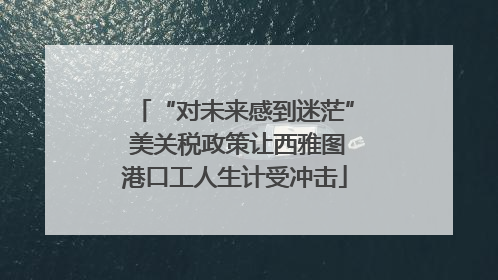 “对未来感到迷茫” 美关税政策让西雅图港口工人生计受冲击