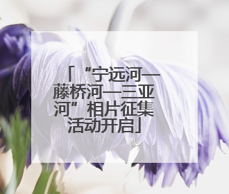 “宁远河—藤桥河—三亚河”相片征集活动开启