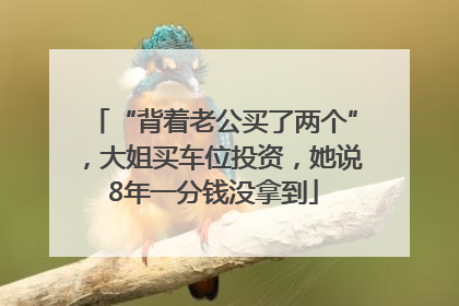 “背着老公买了两个”，大姐买车位投资，她说8年一分钱没拿到