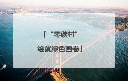 “零碳村” 绘就绿色画卷