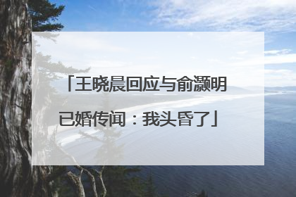 王晓晨回应与俞灏明已婚传闻：我头昏了