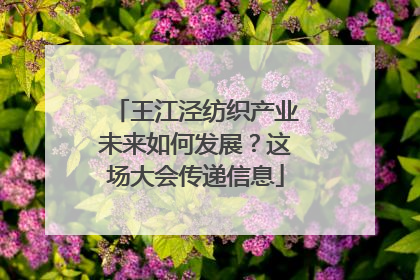 王江泾纺织产业未来如何发展？这场大会传递信息