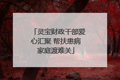 灵宝财政干部爱心汇聚 帮扶患病家庭渡难关