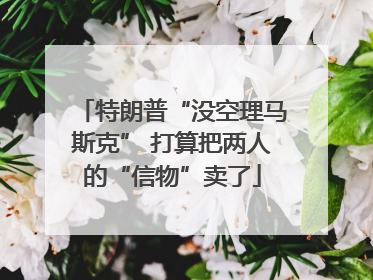 特朗普“没空理马斯克” 打算把两人的“信物”卖了