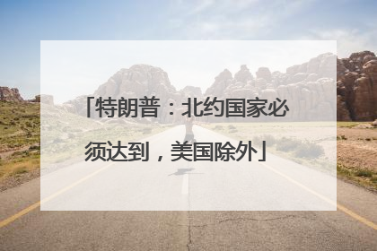 特朗普：北约国家必须达到，美国除外