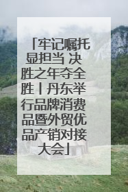 牢记嘱托显担当 决胜之年夺全胜丨丹东举行品牌消费品暨外贸优品产销对接大会