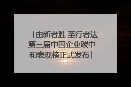 由新者胜 至行者达 第三届中国企业碳中和表现榜正式发布