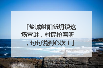 盐城射阳新坍镇这场宣讲，村民抢着听，句句说到心坎！