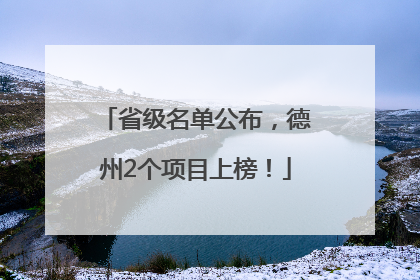 省级名单公布，德州2个项目上榜！