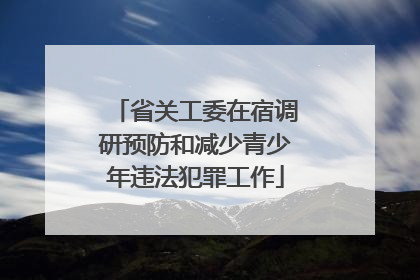 省关工委在宿调研预防和减少青少年违法犯罪工作