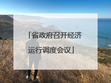 省政府召开经济运行调度会议