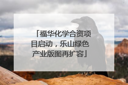 福华化学合资项目启动，乐山绿色产业版图再扩容