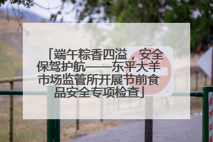 端午粽香四溢，安全保驾护航——东平大羊市场监管所开展节前食品安全专项检查