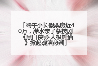 端午小长假票房近40万，浠水亲子杂技剧《黑白侠影·太极熊猫》掀起观演热潮