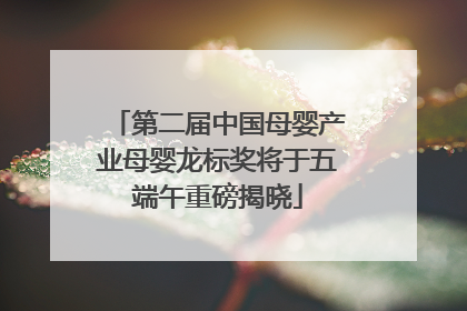 第二届中国母婴产业母婴龙标奖将于五端午重磅揭晓