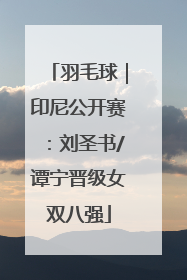 羽毛球｜印尼公开赛：刘圣书/谭宁晋级女双八强