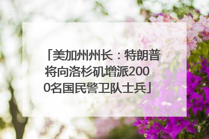 美加州州长：特朗普将向洛杉矶增派2000名国民警卫队士兵