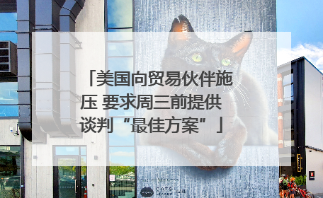 美国向贸易伙伴施压 要求周三前提供谈判“最佳方案”
