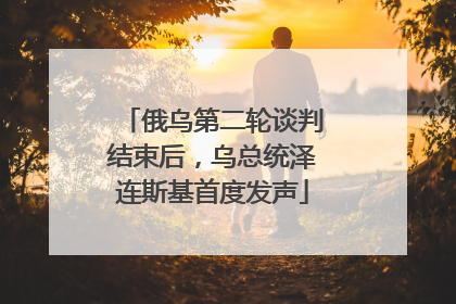 俄乌第二轮谈判结束后，乌总统泽连斯基首度发声