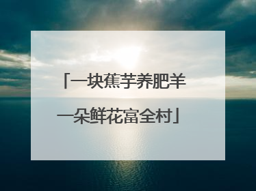 一块蕉芋养肥羊 一朵鲜花富全村