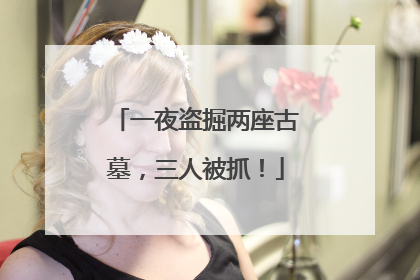 一夜盗掘两座古墓，三人被抓！
