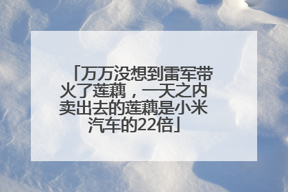 万万没想到雷军带火了莲藕，一天之内卖出去的莲藕是小米汽车的22倍