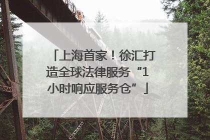 上海首家！徐汇打造全球法律服务“1小时响应服务仓”