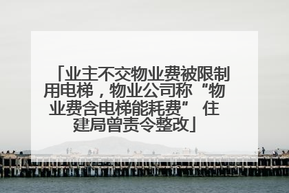 业主不交物业费被限制用电梯，物业公司称“物业费含电梯能耗费” 住建局曾责令整改