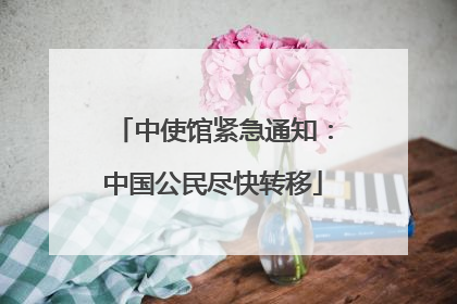 中使馆紧急通知：中国公民尽快转移