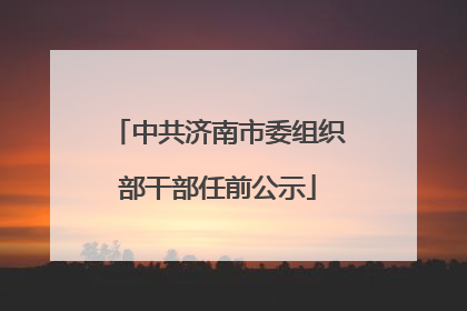 中共济南市委组织部干部任前公示