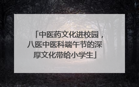 中医药文化进校园，八医中医科端午节的深厚文化带给小学生