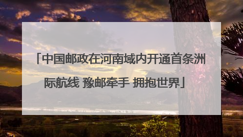 中国邮政在河南域内开通首条洲际航线 豫邮牵手 拥抱世界