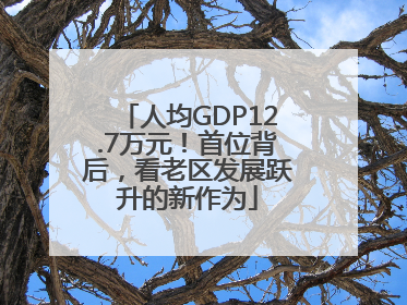 人均GDP12.7万元！首位背后，看老区发展跃升的新作为