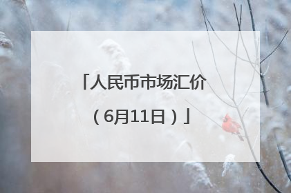 人民币市场汇价（6月11日）