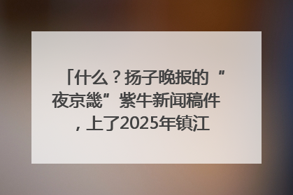 什么？扬子晚报的“夜京畿”紫牛新闻稿件，上了2025年镇江中考模拟卷！