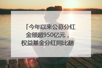 今年以来公募分红金额超950亿元，权益基金分红同比翻倍｜招财猫