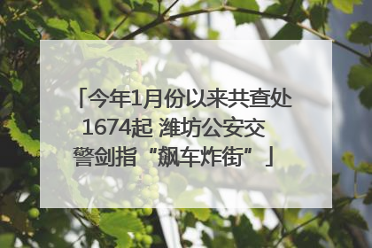 今年1月份以来共查处1674起 潍坊公安交警剑指“飙车炸街”