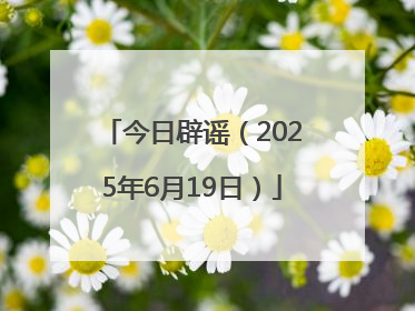 今日辟谣（2025年6月19日）