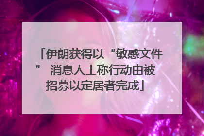 伊朗获得以“敏感文件” 消息人士称行动由被招募以定居者完成
