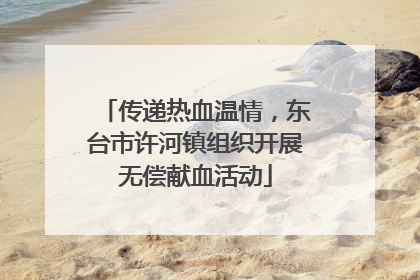 传递热血温情，东台市许河镇组织开展无偿献血活动