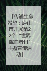 传递生命希望：庐山市开展第22个“世界献血者日”主题宣传活动