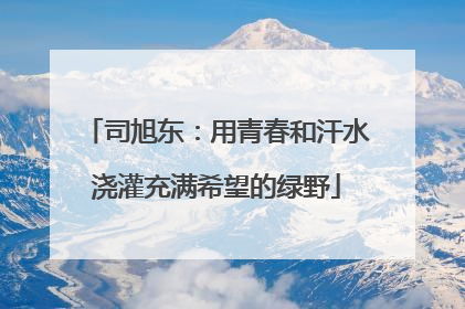 司旭东：用青春和汗水浇灌充满希望的绿野