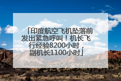 印度航空飞机坠落前发出紧急呼叫！机长飞行经验8200小时，副机长1100小时