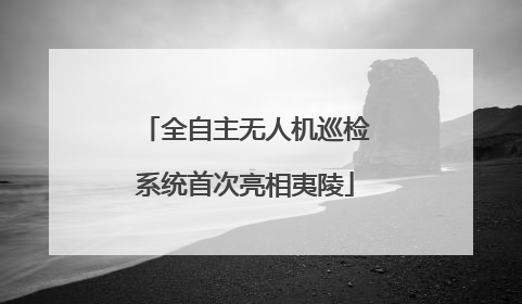 全自主无人机巡检系统首次亮相夷陵