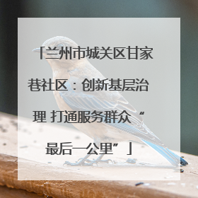 兰州市城关区甘家巷社区：创新基层治理 打通服务群众“最后一公里”